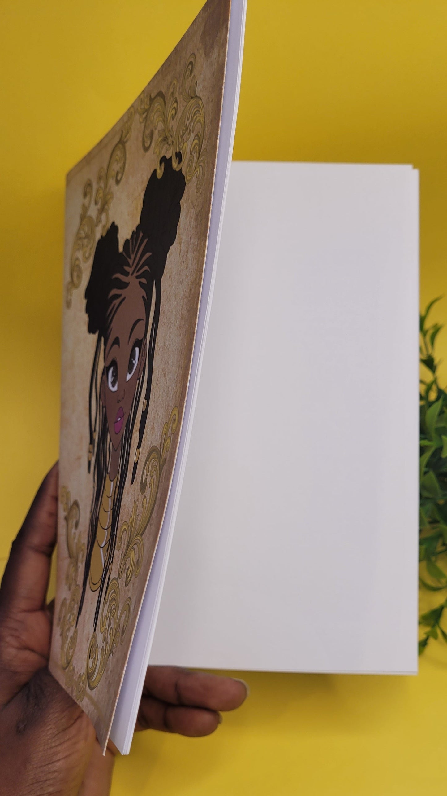 Cute A5 unlined Black princess character notebook