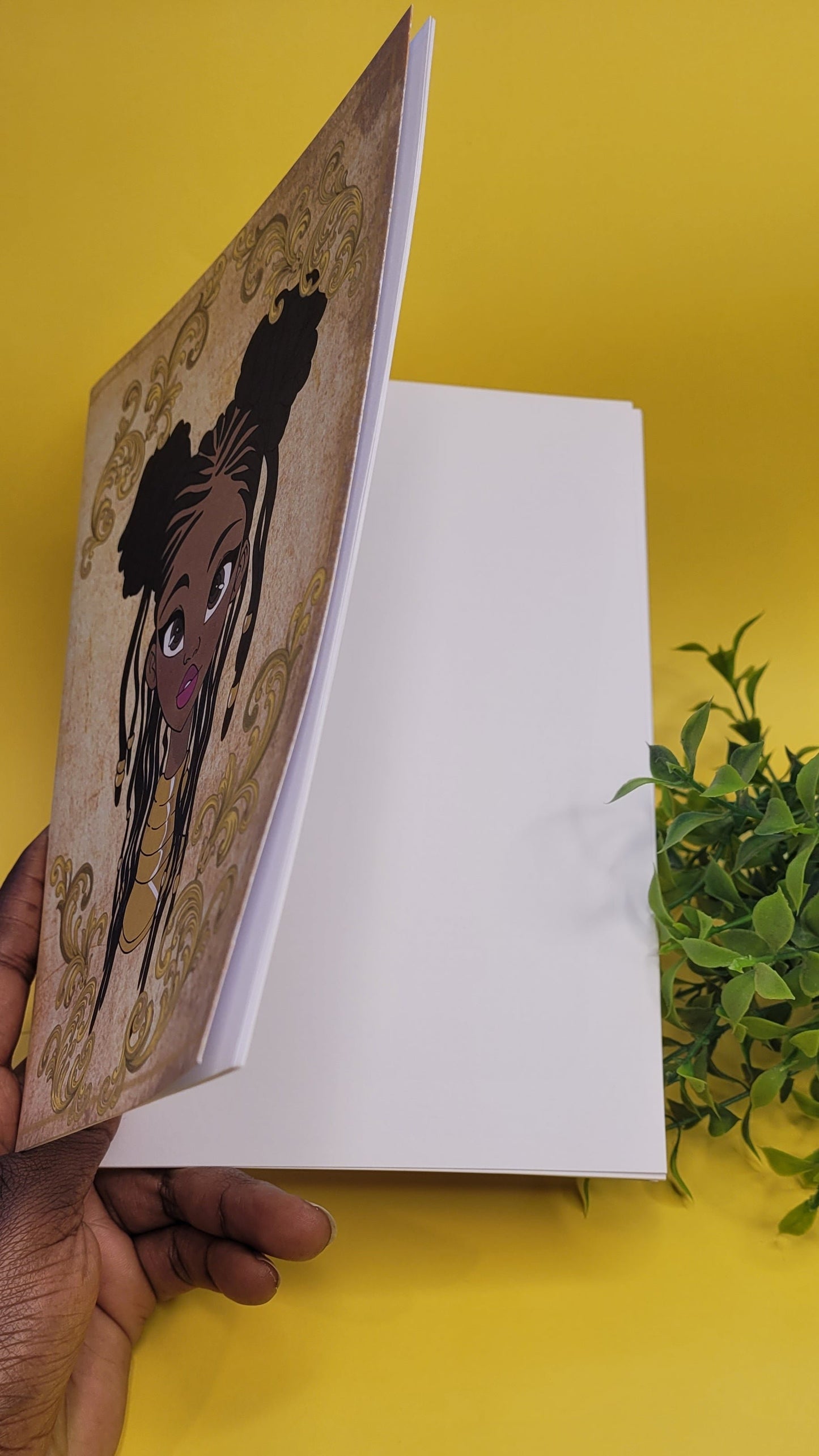 Cute A5 unlined Black princess character notebook
