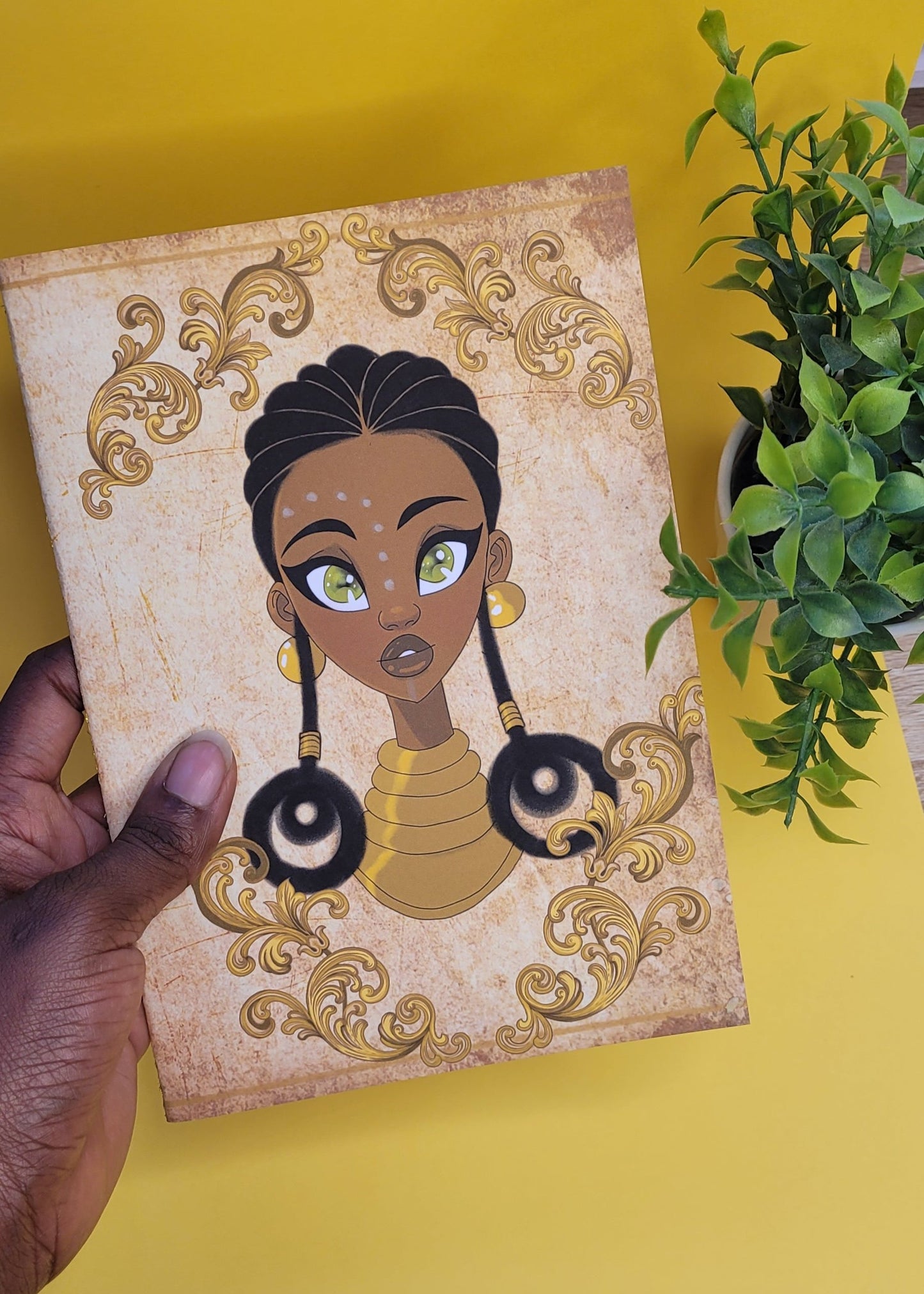 Cute A5 unlined Black princess character notebook