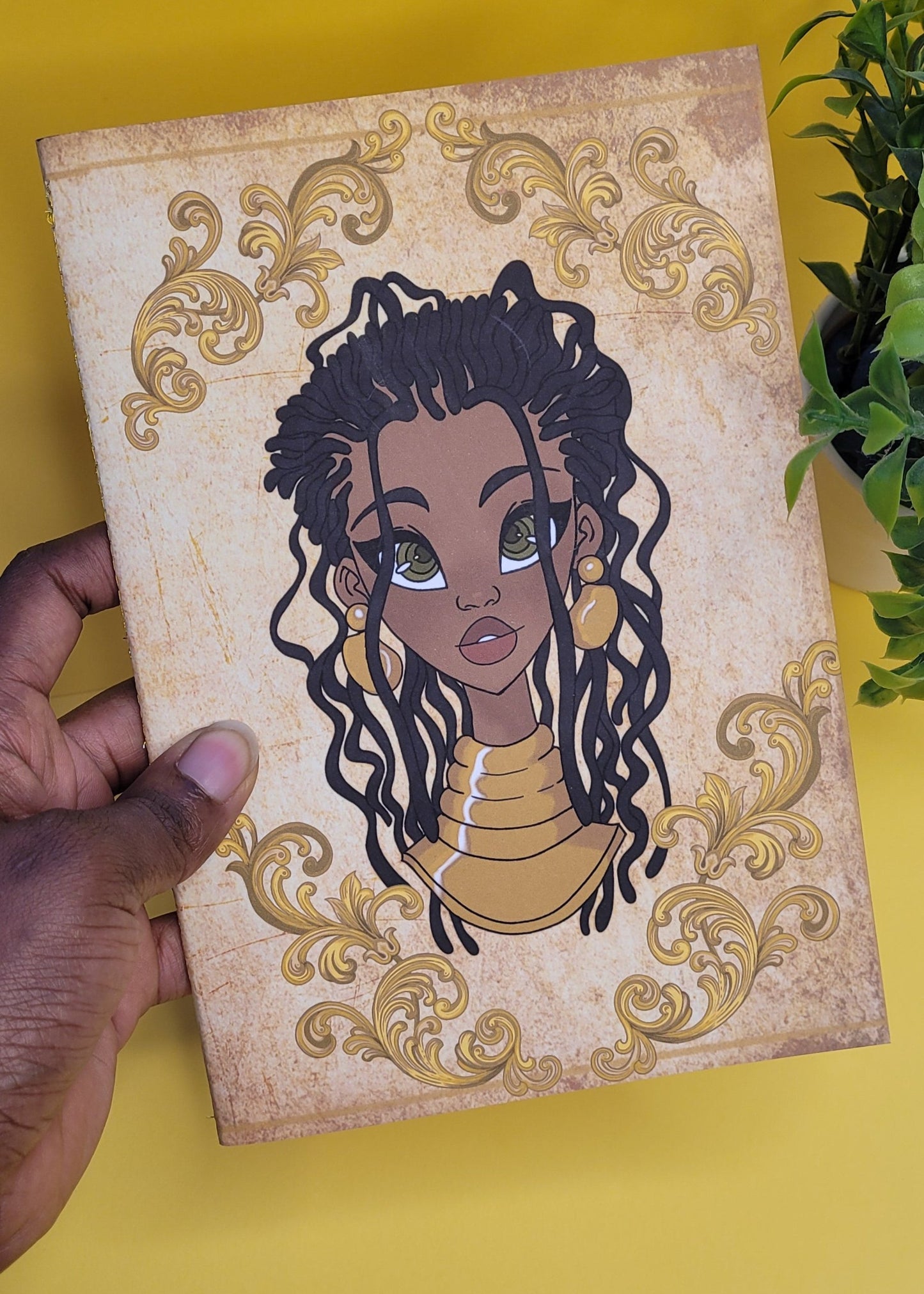 Cute A5 unlined Black princess character notebook