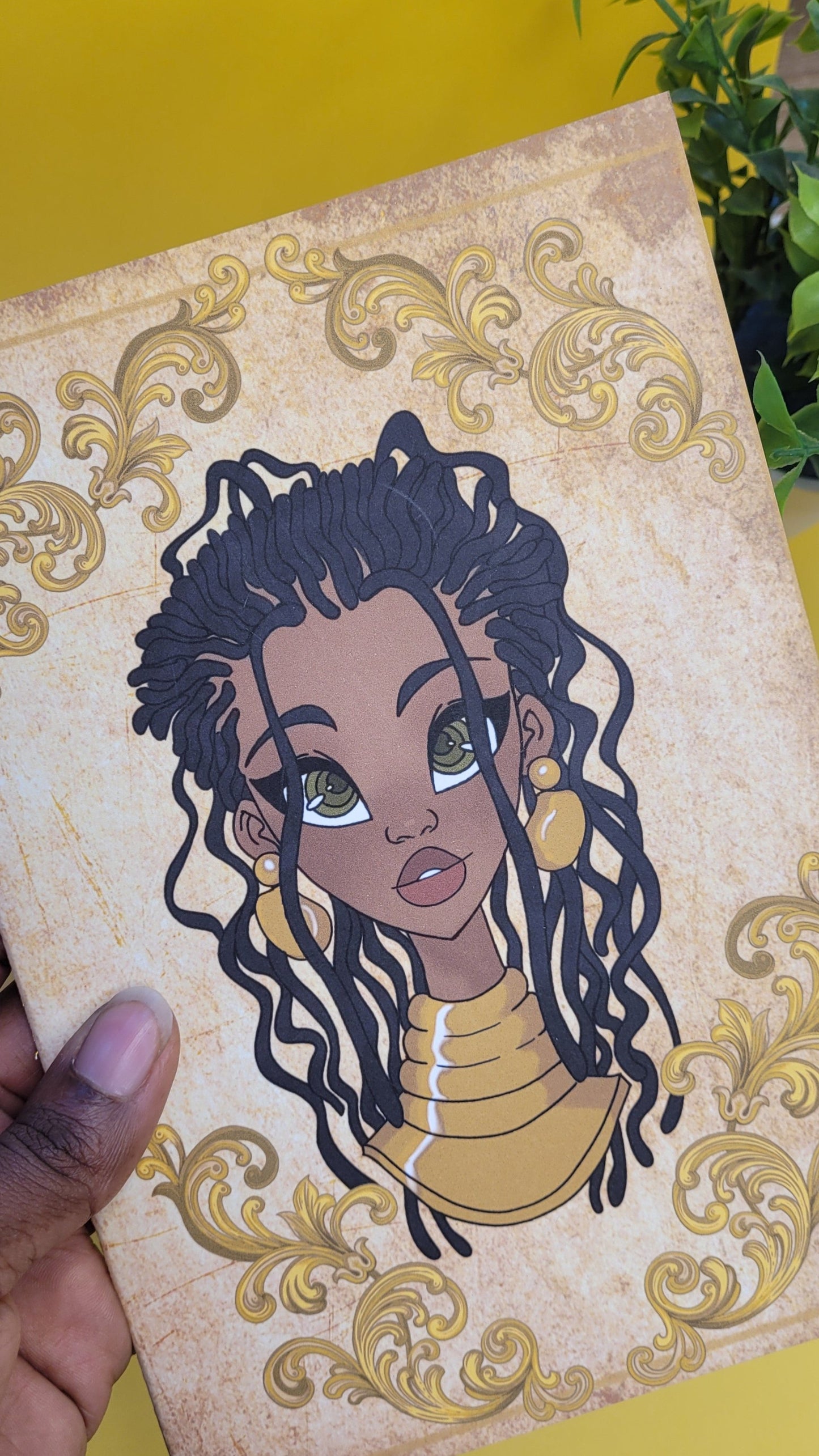 Cute A5 unlined Black princess character notebook
