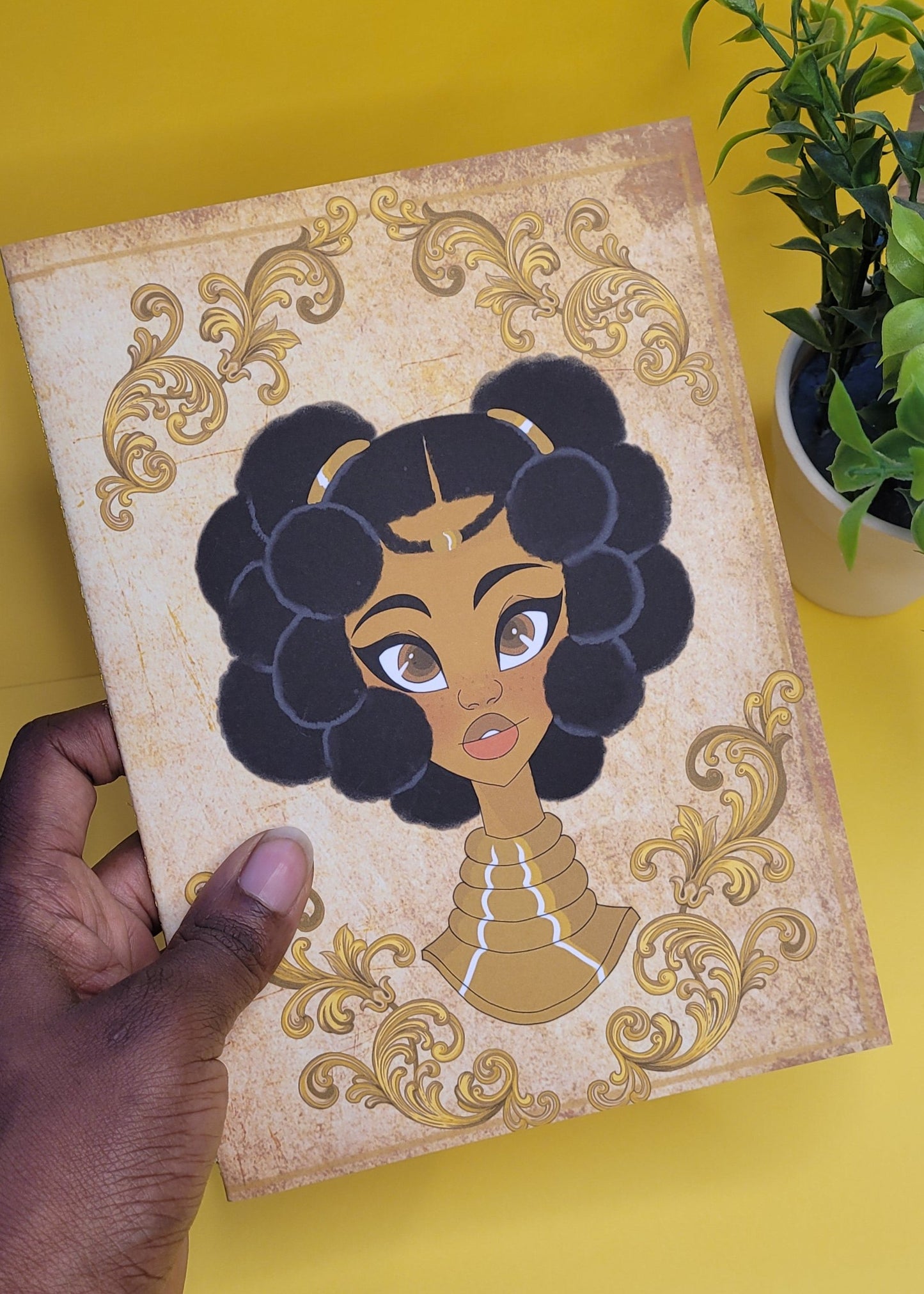 Cute A5 unlined Black princess character notebook