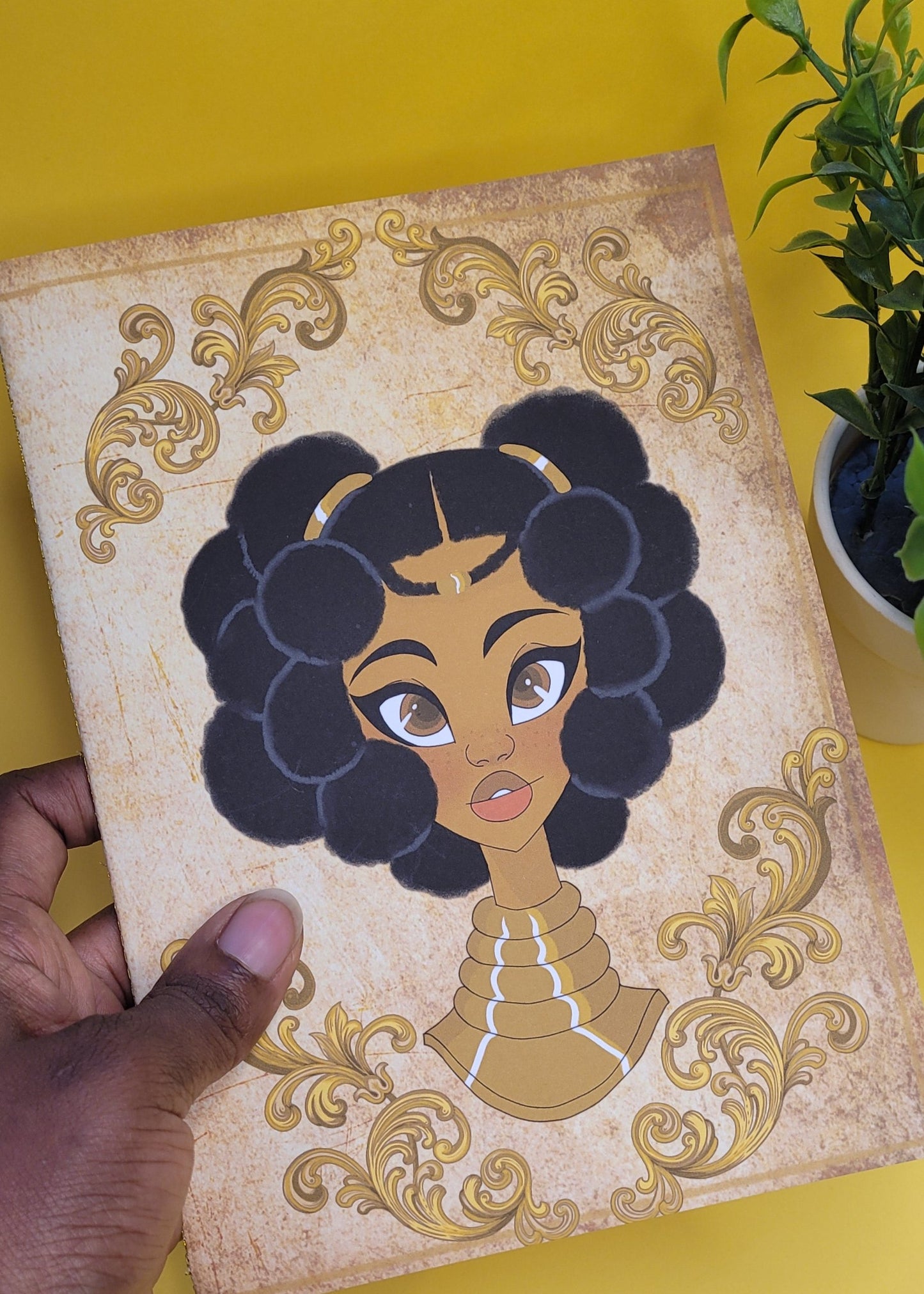 Cute A5 unlined Black princess character notebook