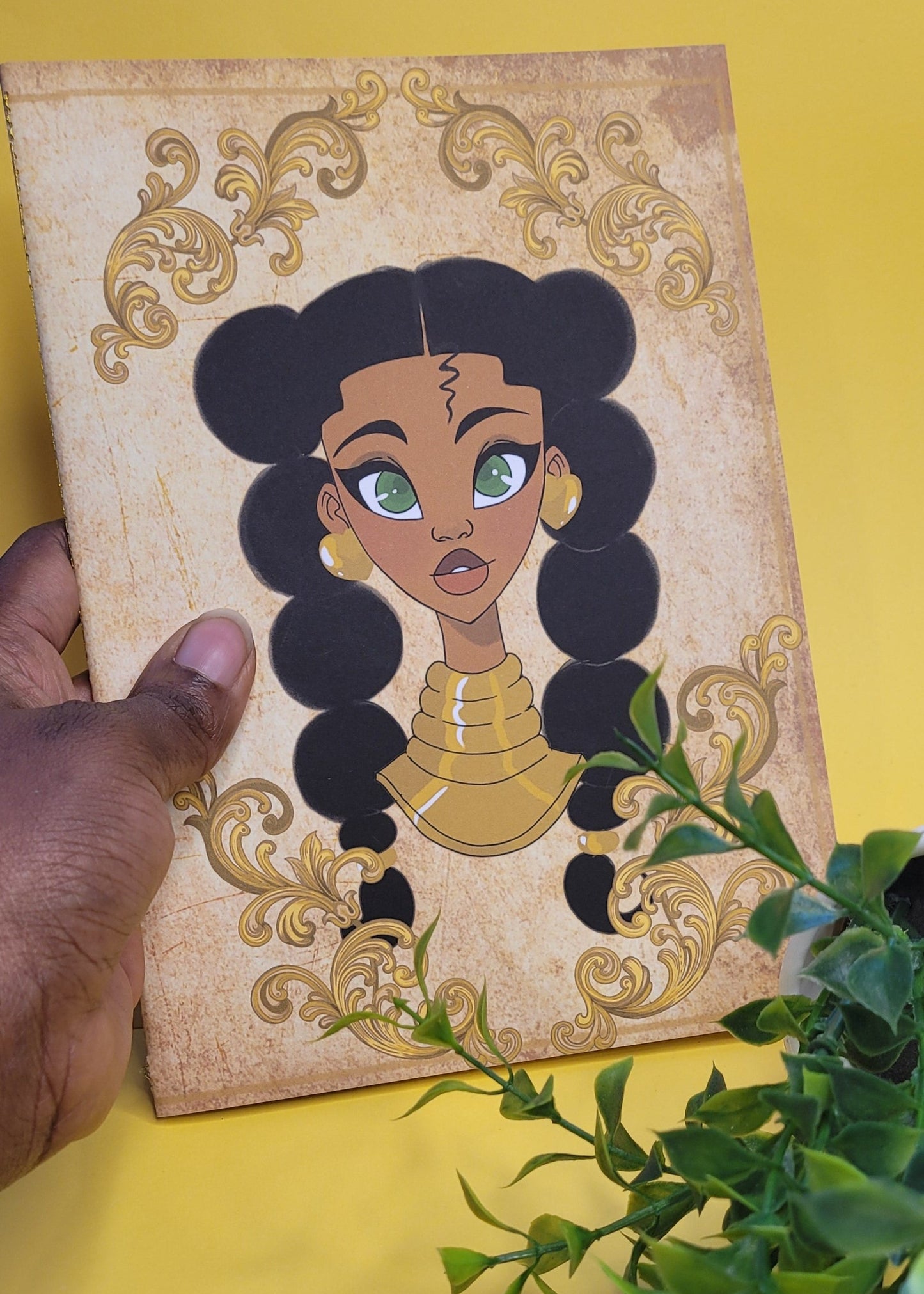 Cute A5 unlined Black princess character notebook