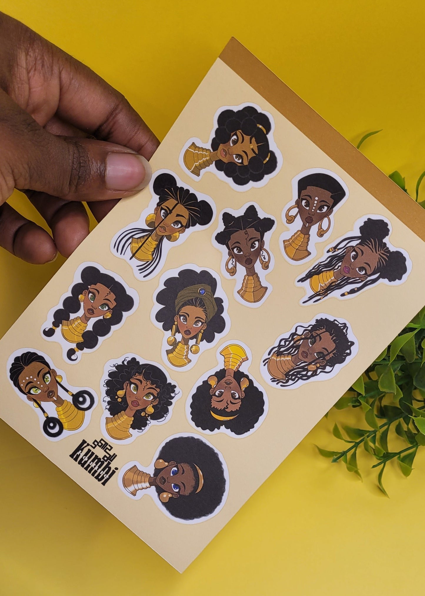 Cute black princess character A6 mini sticker sheet