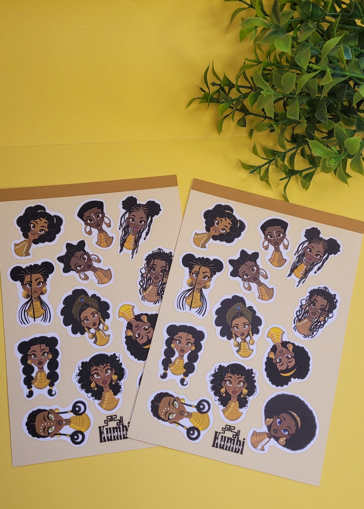 Cute black princess character A6 mini sticker sheet