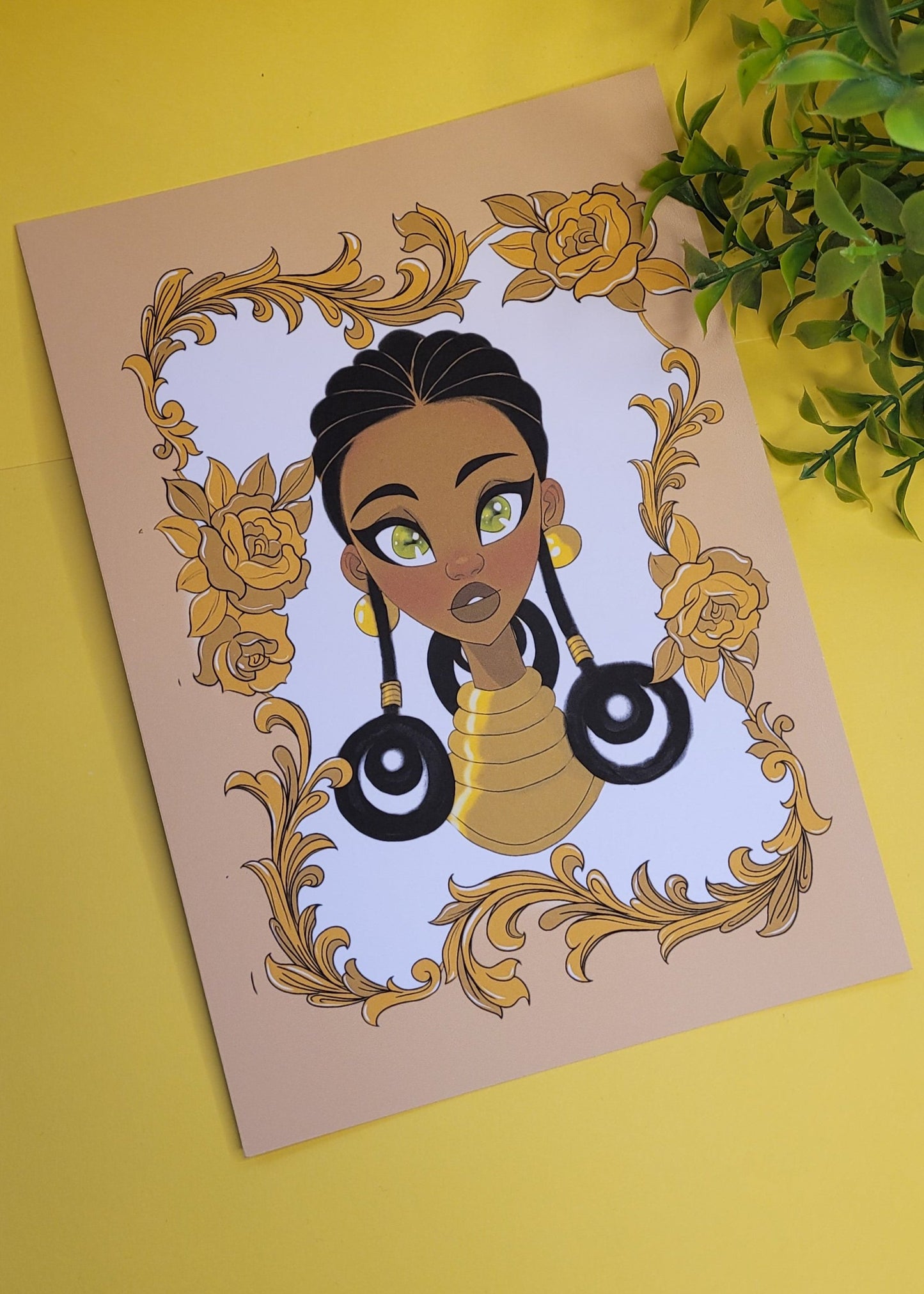 A5/A4 Black princess character art print