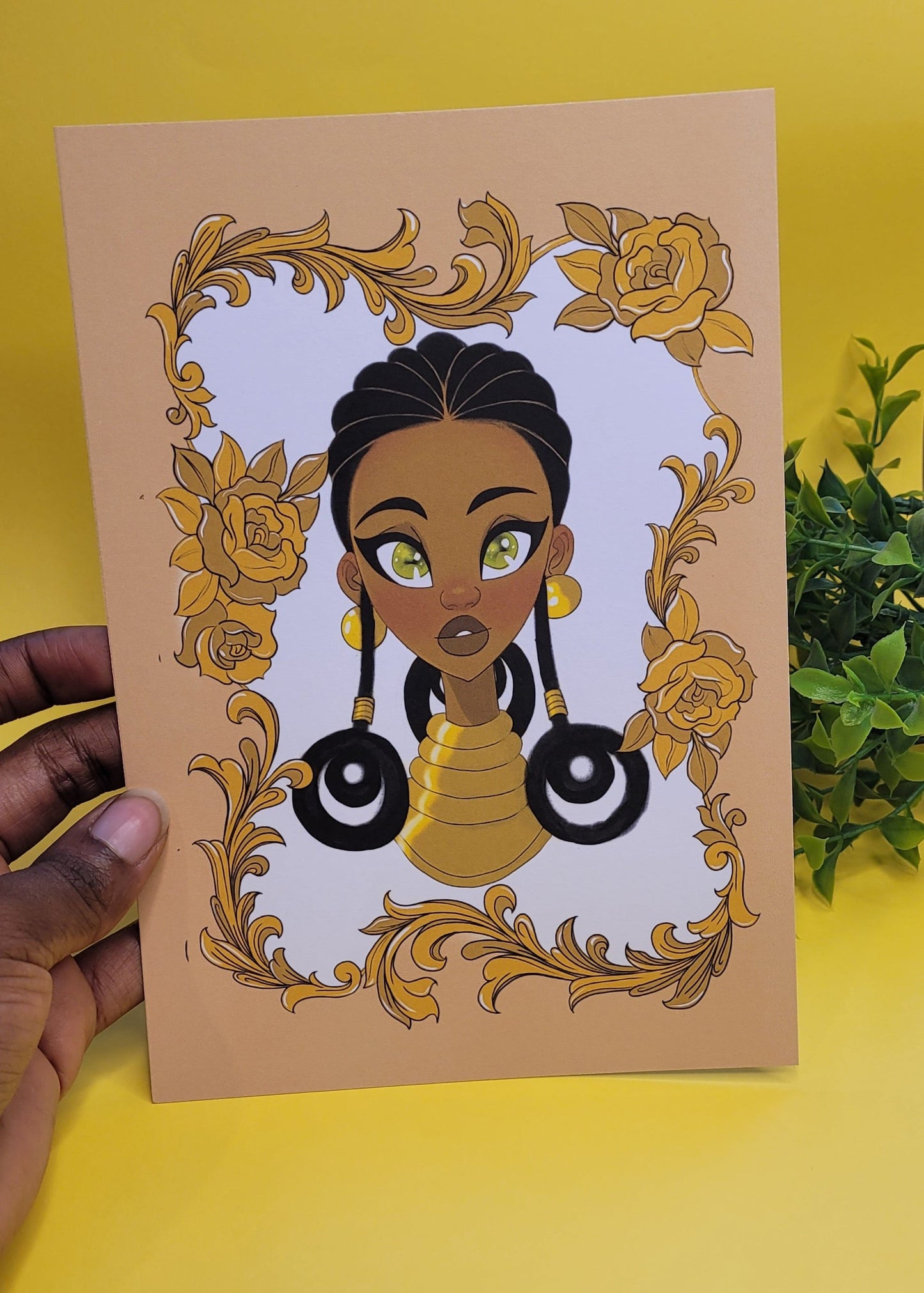 A5/A4 Black princess character art print