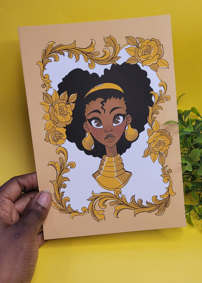 A5/A4 Black princess character art print