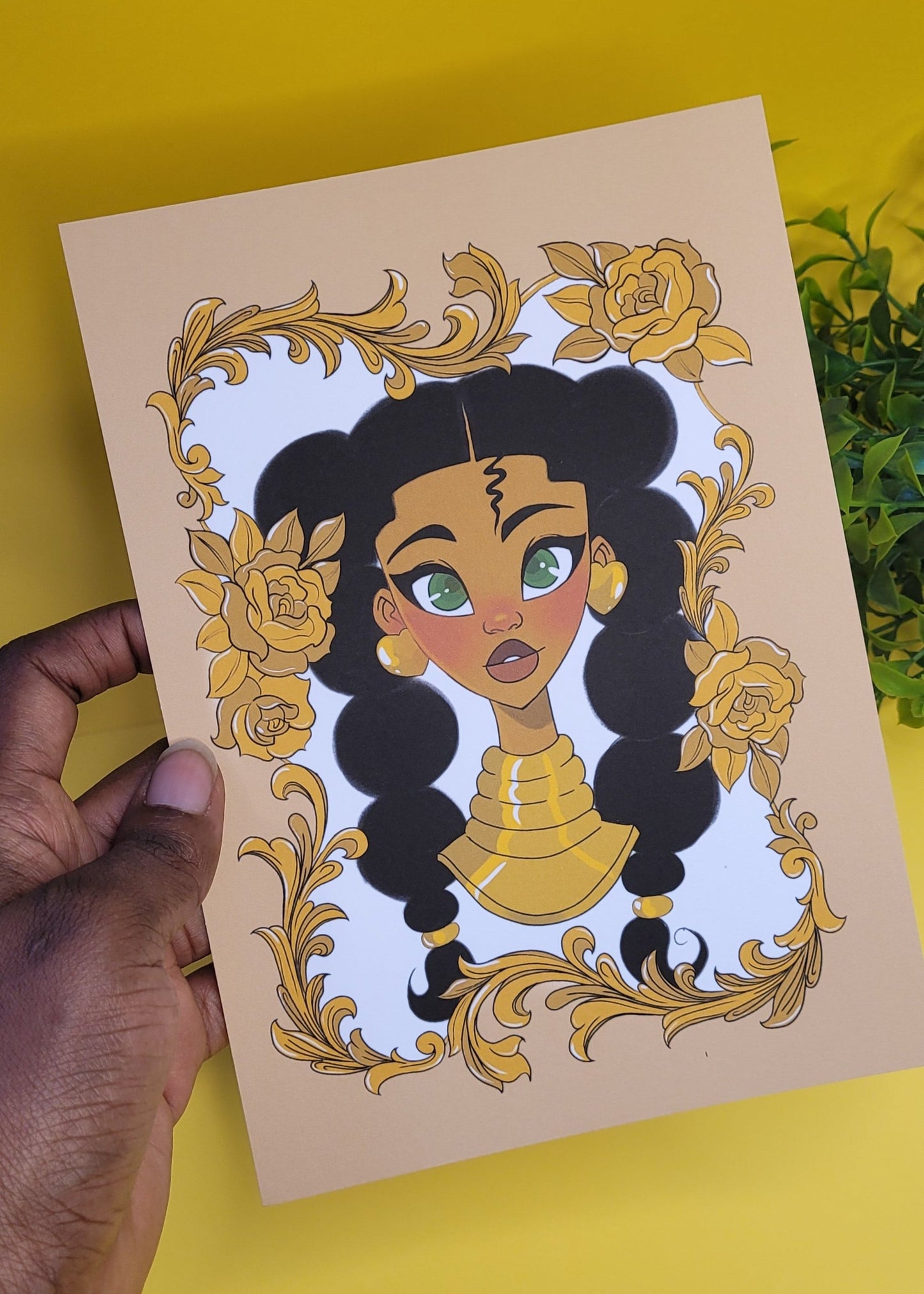 A5/A4 Black princess character art print