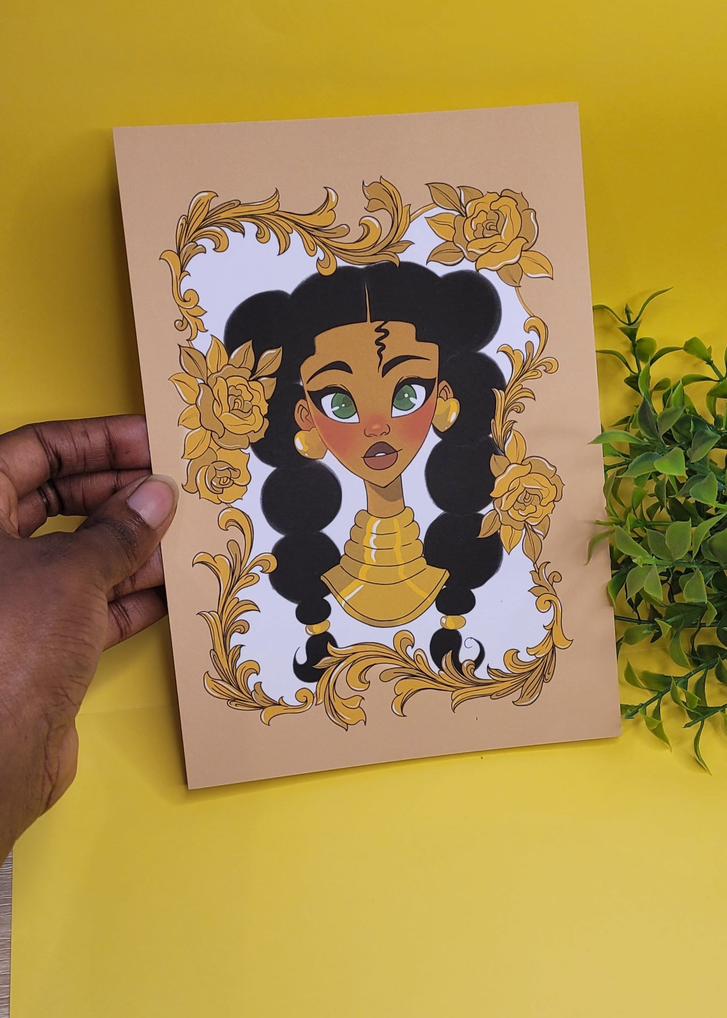 A5/A4 Black princess character art print