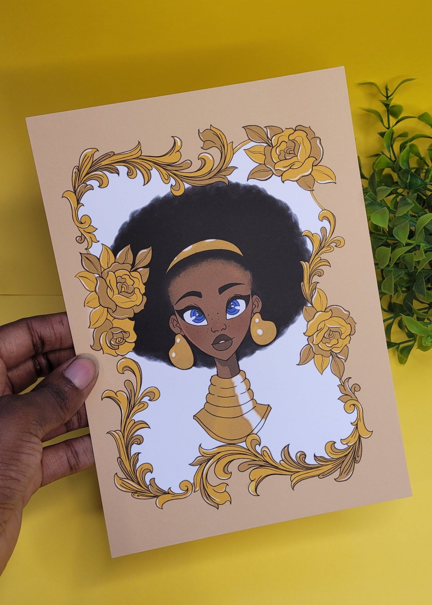 A5/A4 Black princess character art print