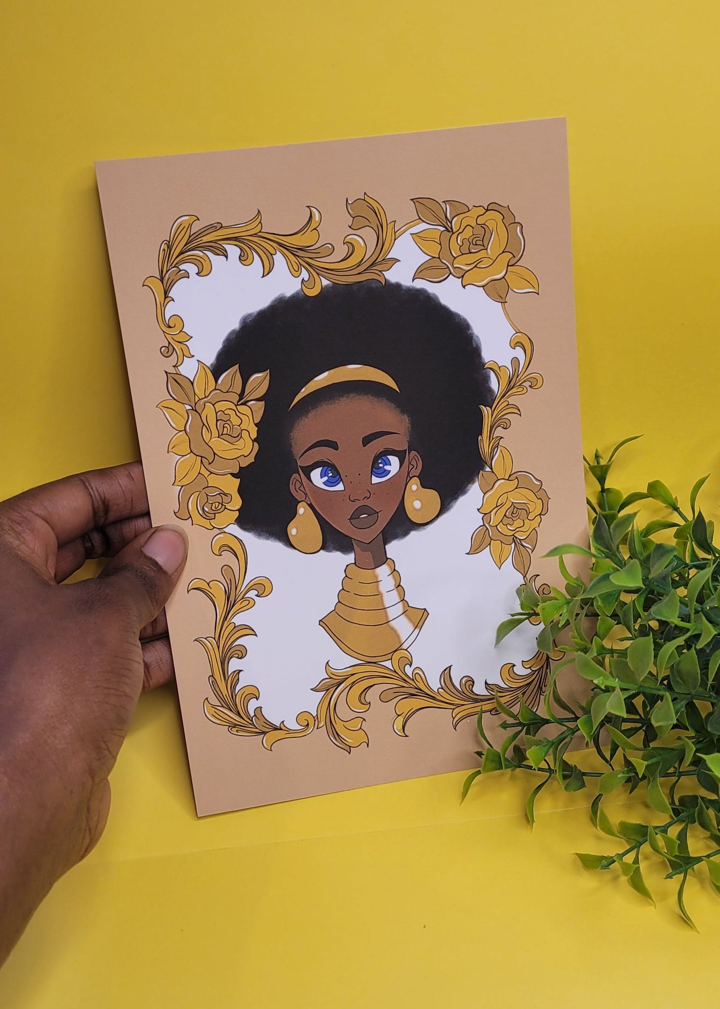 A5/A4 Black princess character art print