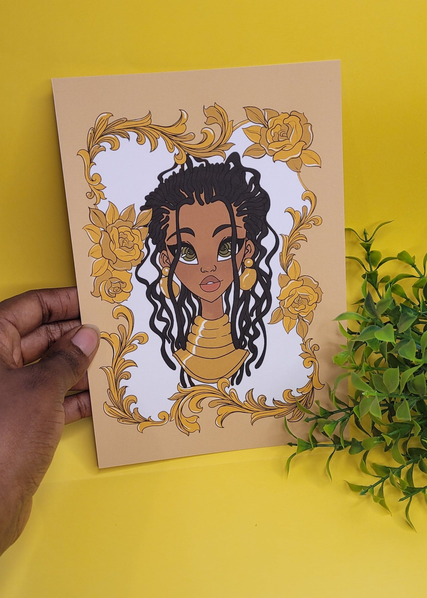 A5/A4 Black princess character art print