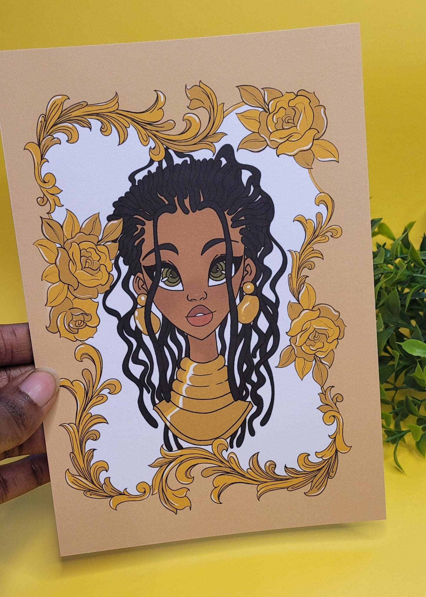 A5/A4 Black princess character art print