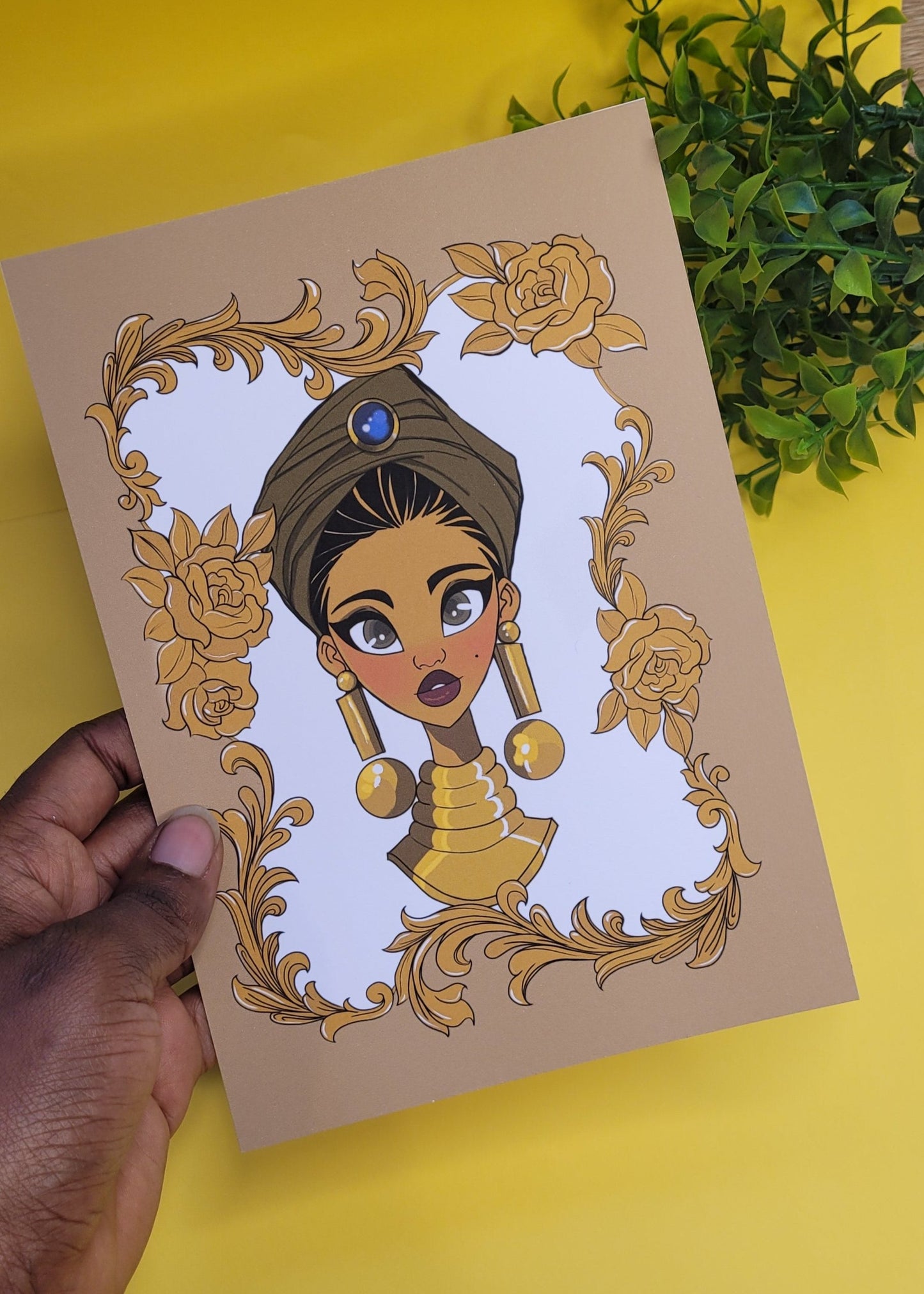 A5/A4 Black princess character art print