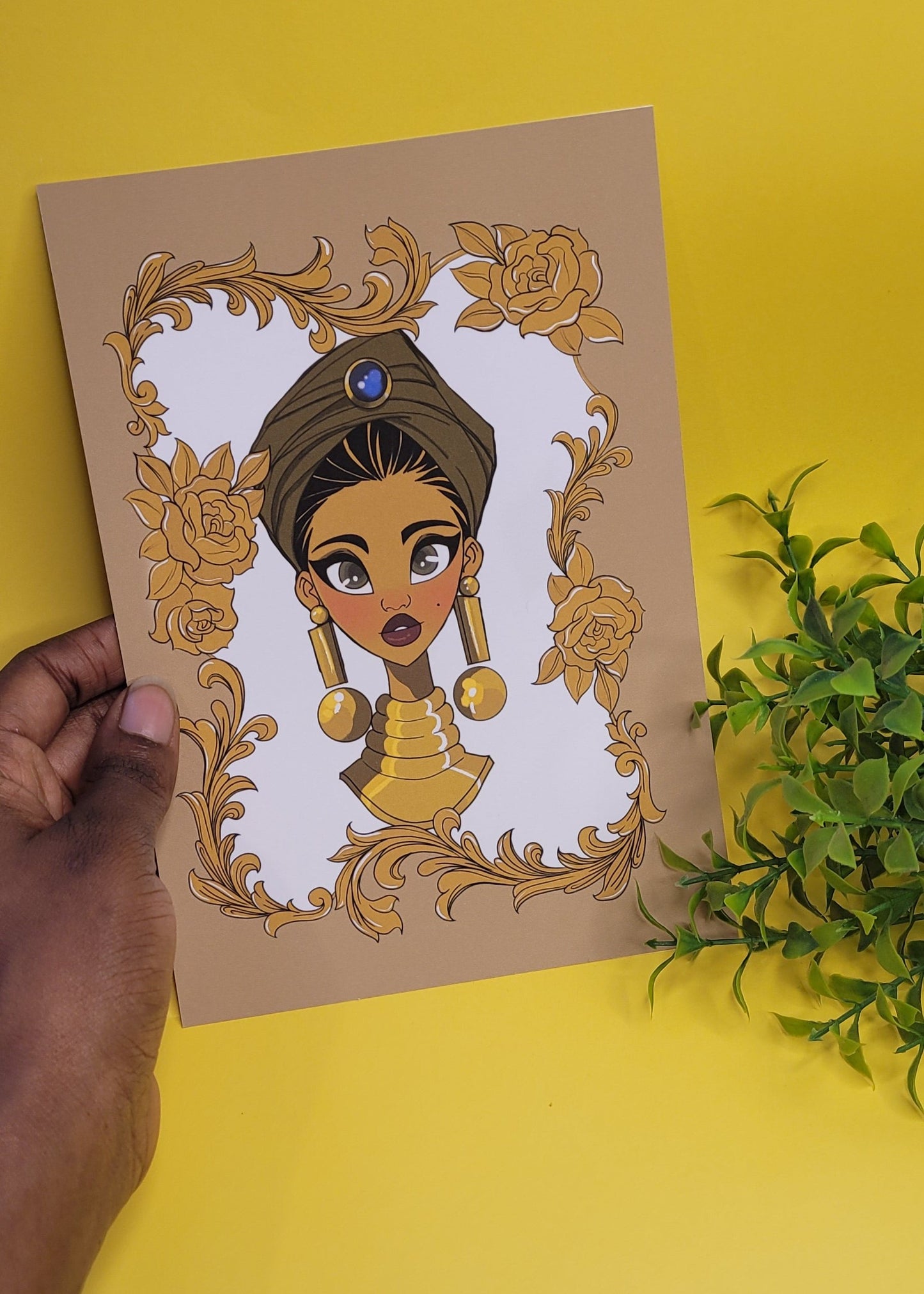 A5/A4 Black princess character art print