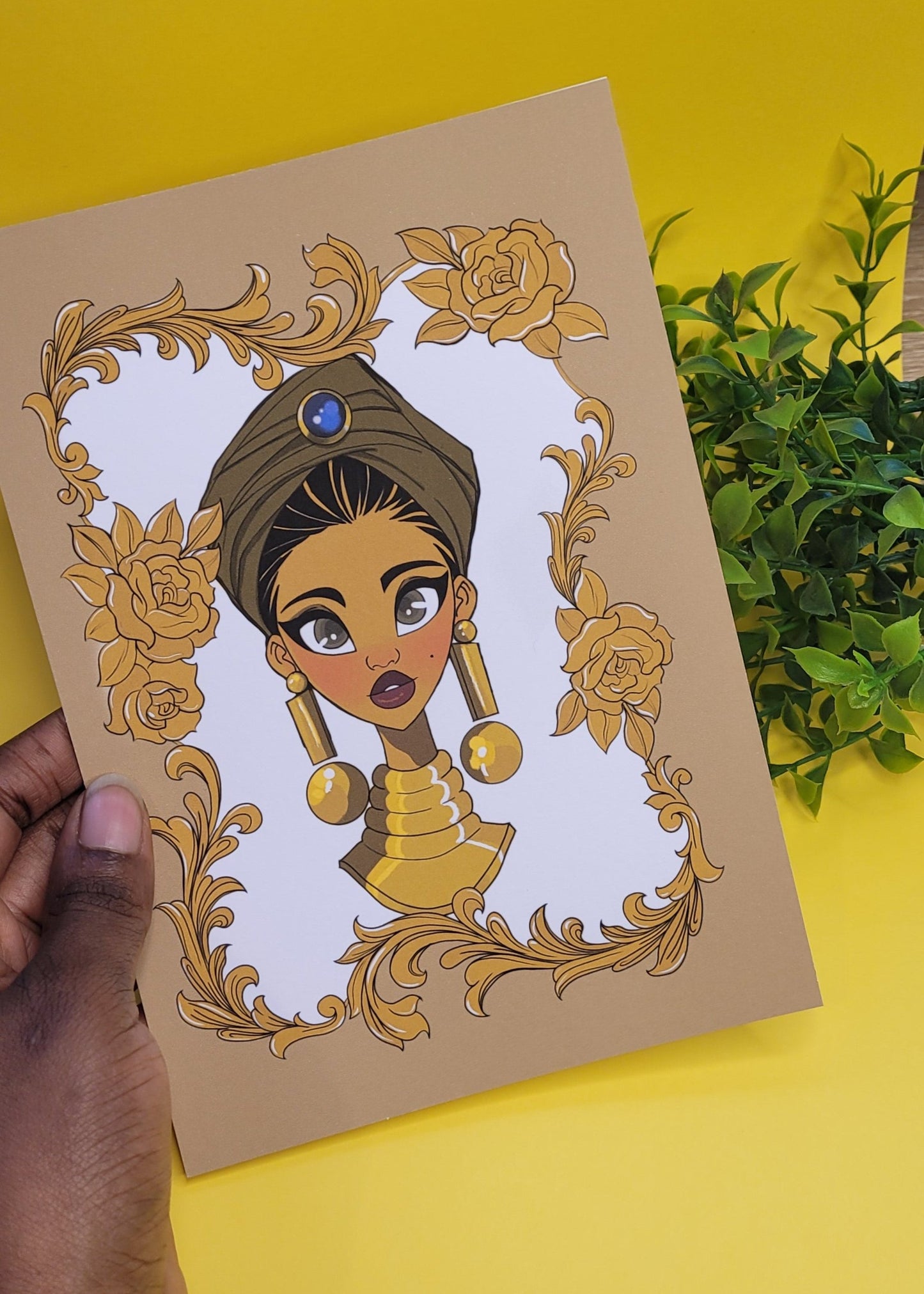 A5/A4 Black princess character art print