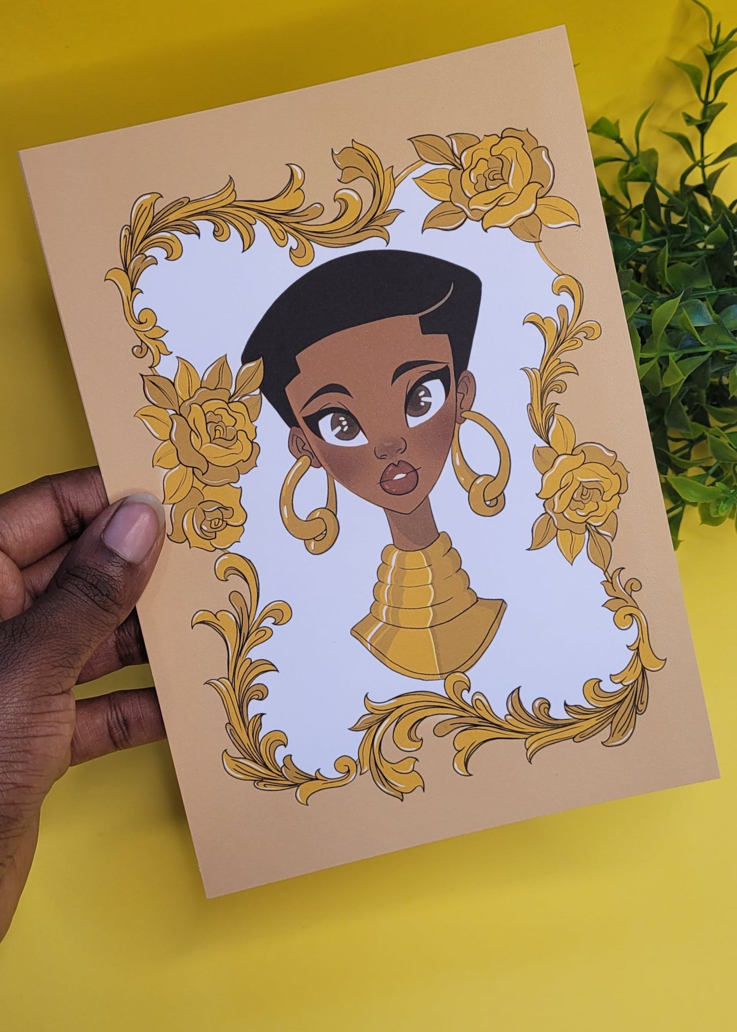 A5/A4 Black princess character art print