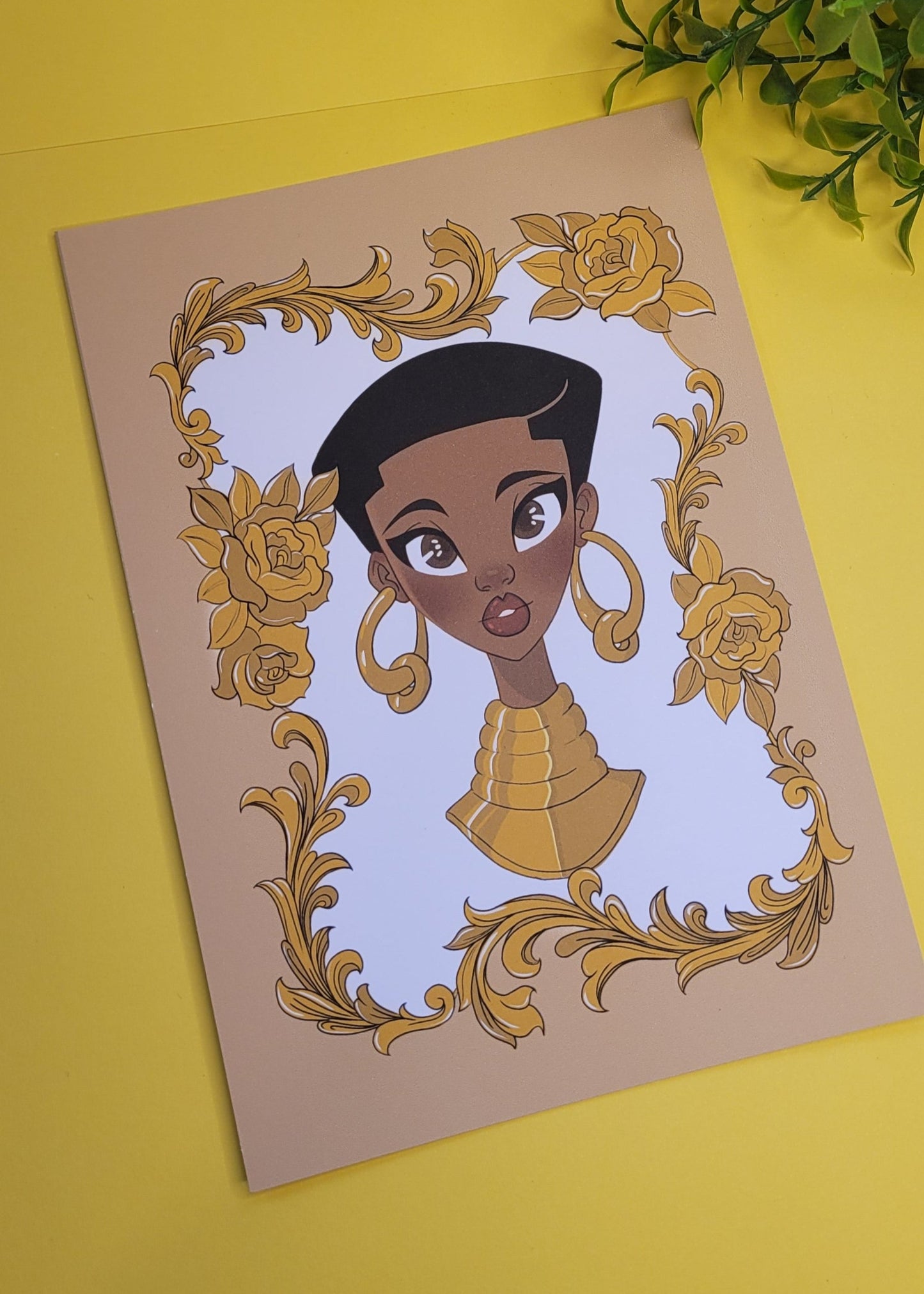 A5/A4 Black princess character art print