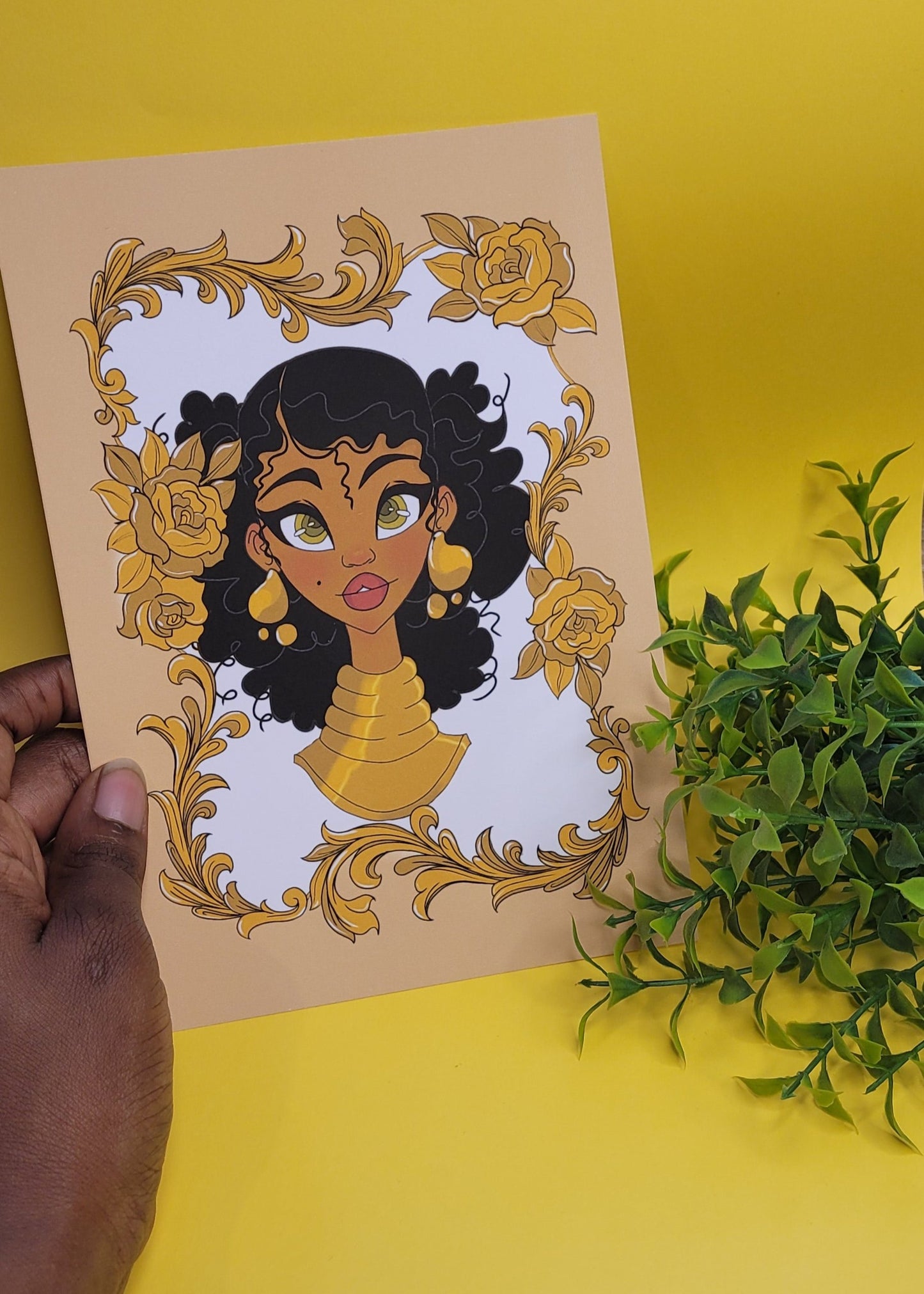 A5/A4 Black princess character art print