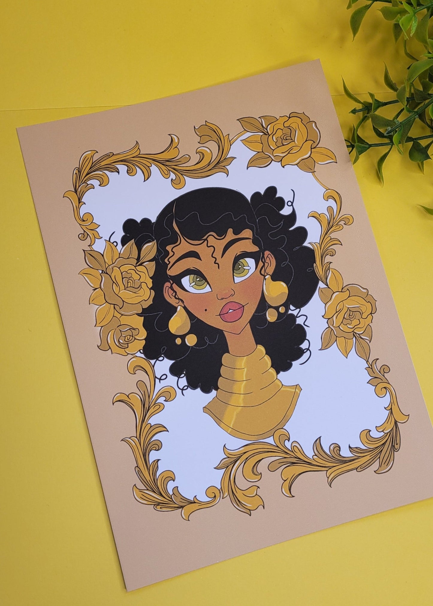 A5/A4 Black princess character art print