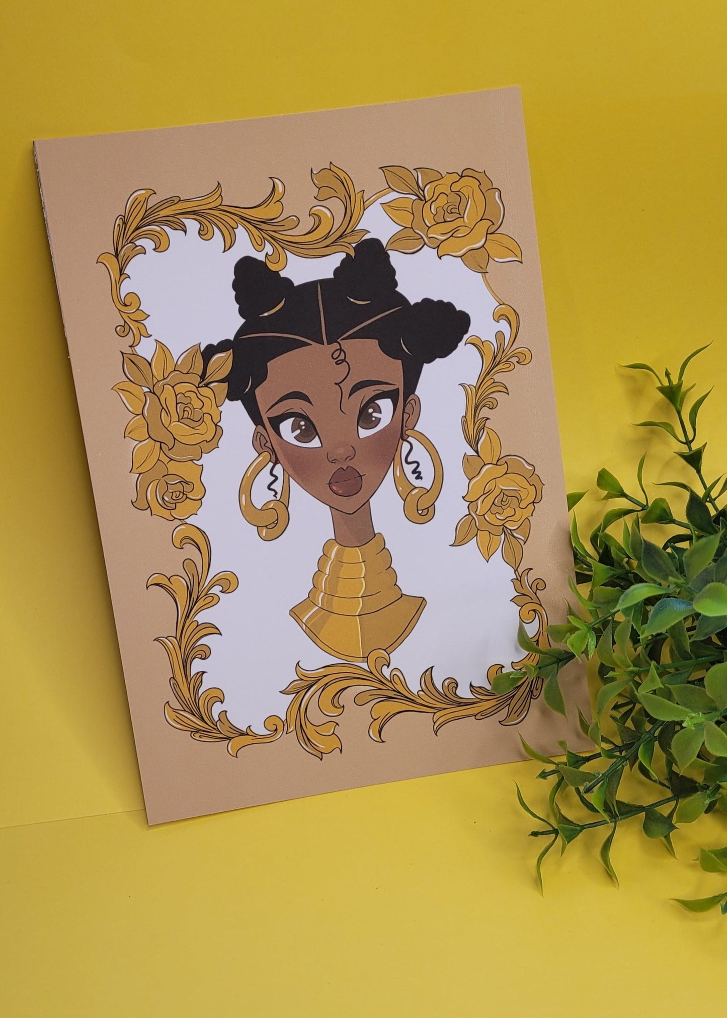 A5/A4 Black princess character art print