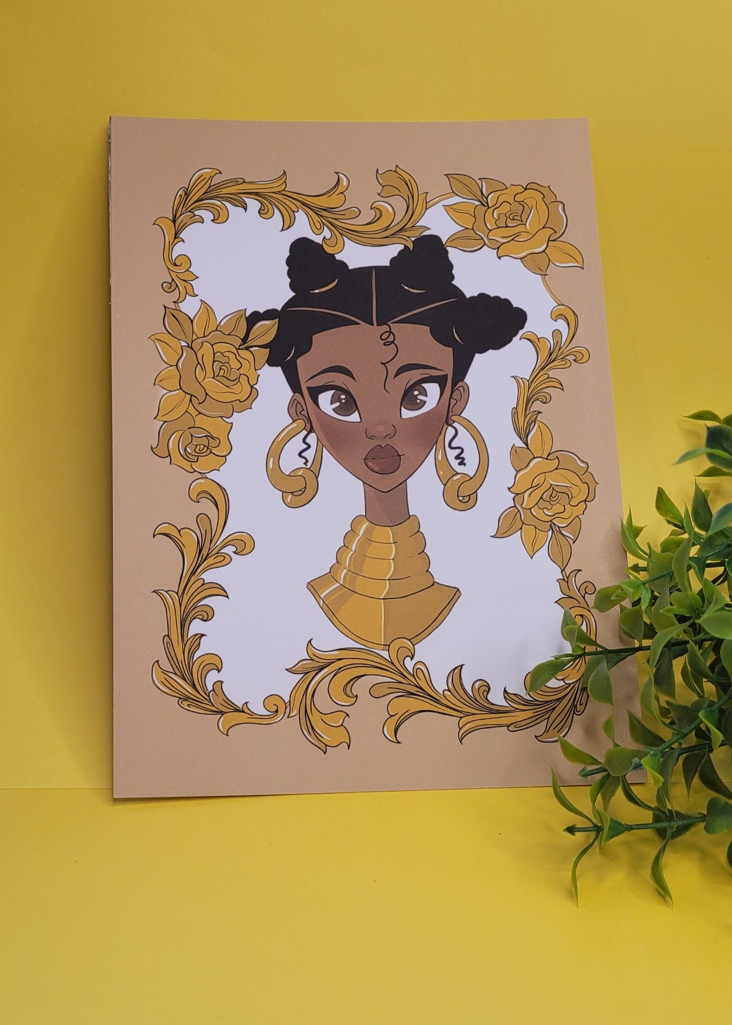 A5/A4 Black princess character art print