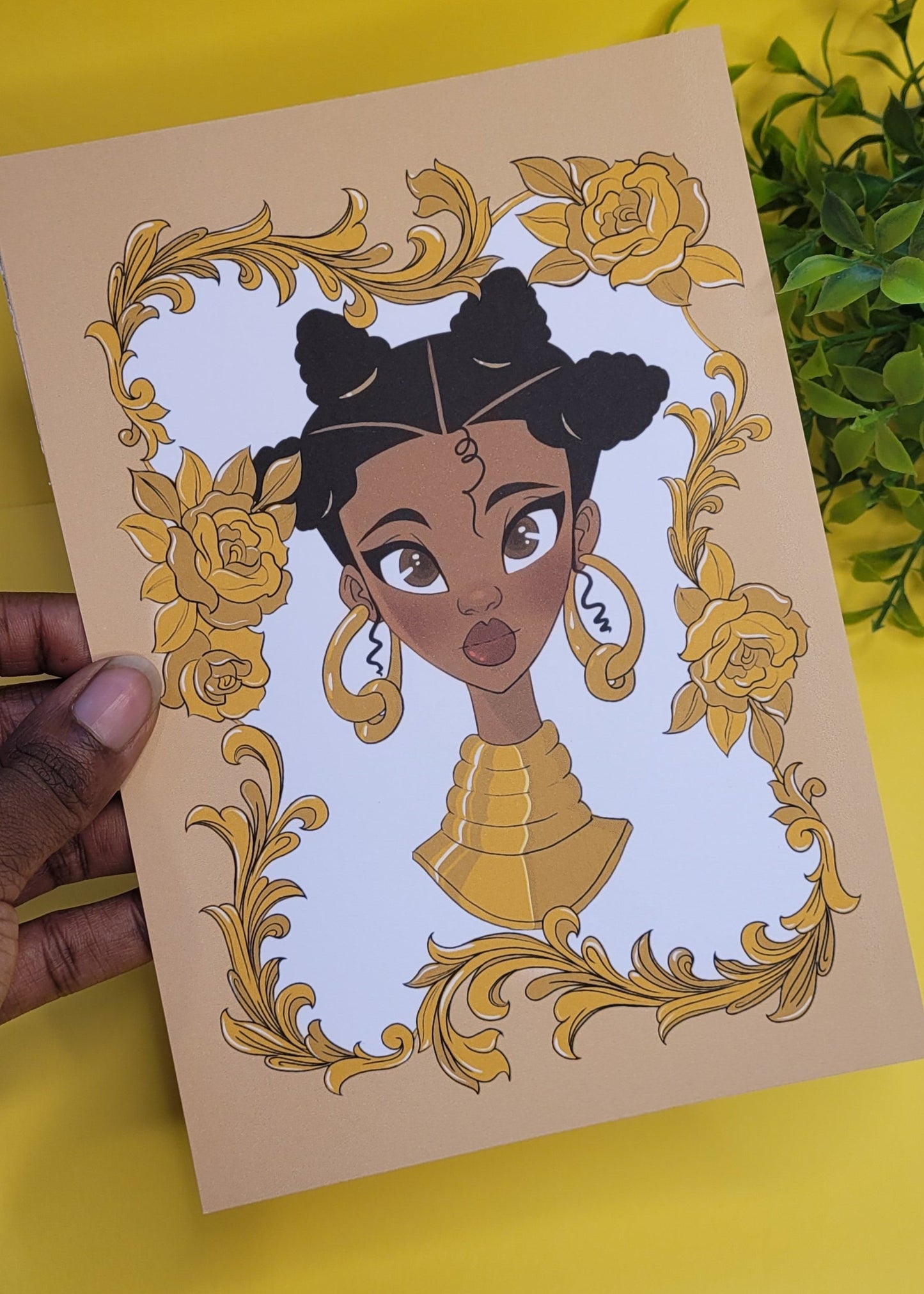 A5/A4 Black princess character art print