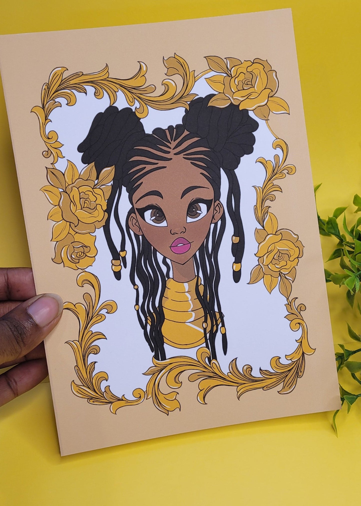 A5/A4 Black princess character art print