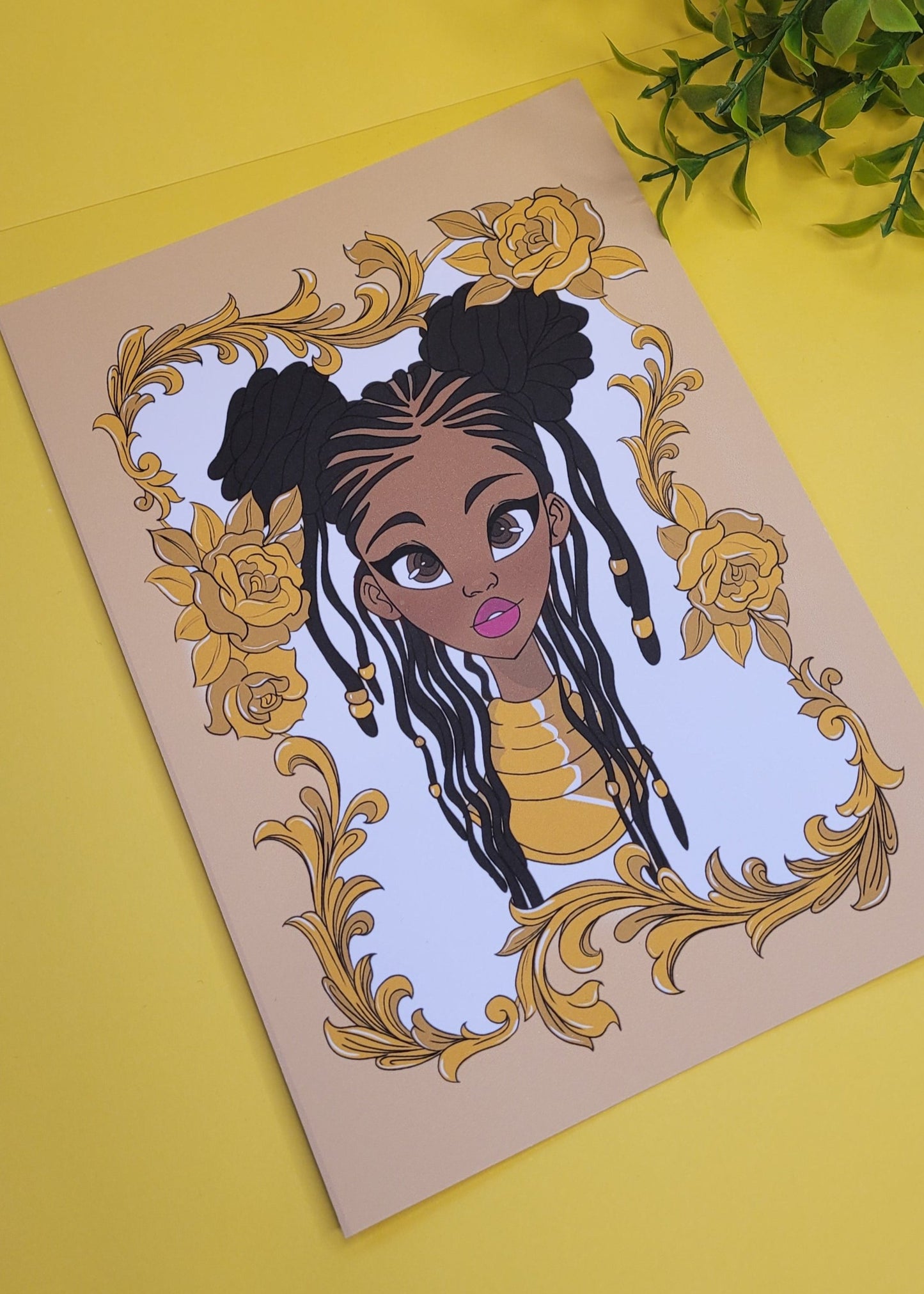 A5/A4 Black princess character art print