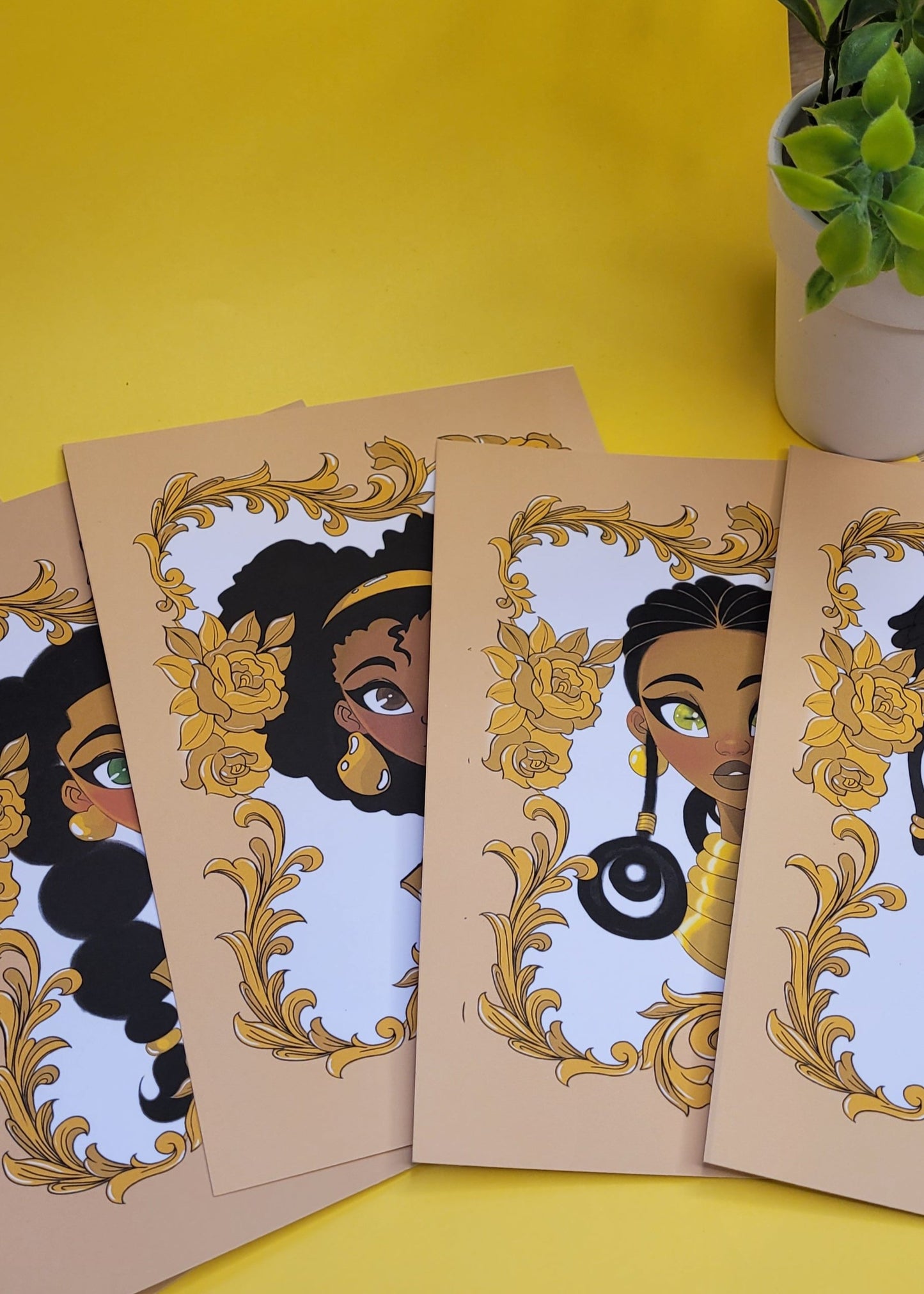 A5/A4 Black princess character art print