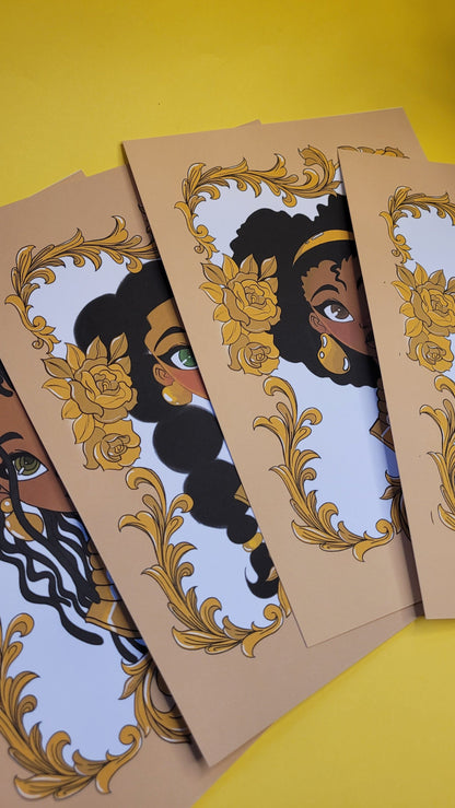 A5/A4 Black princess character art print