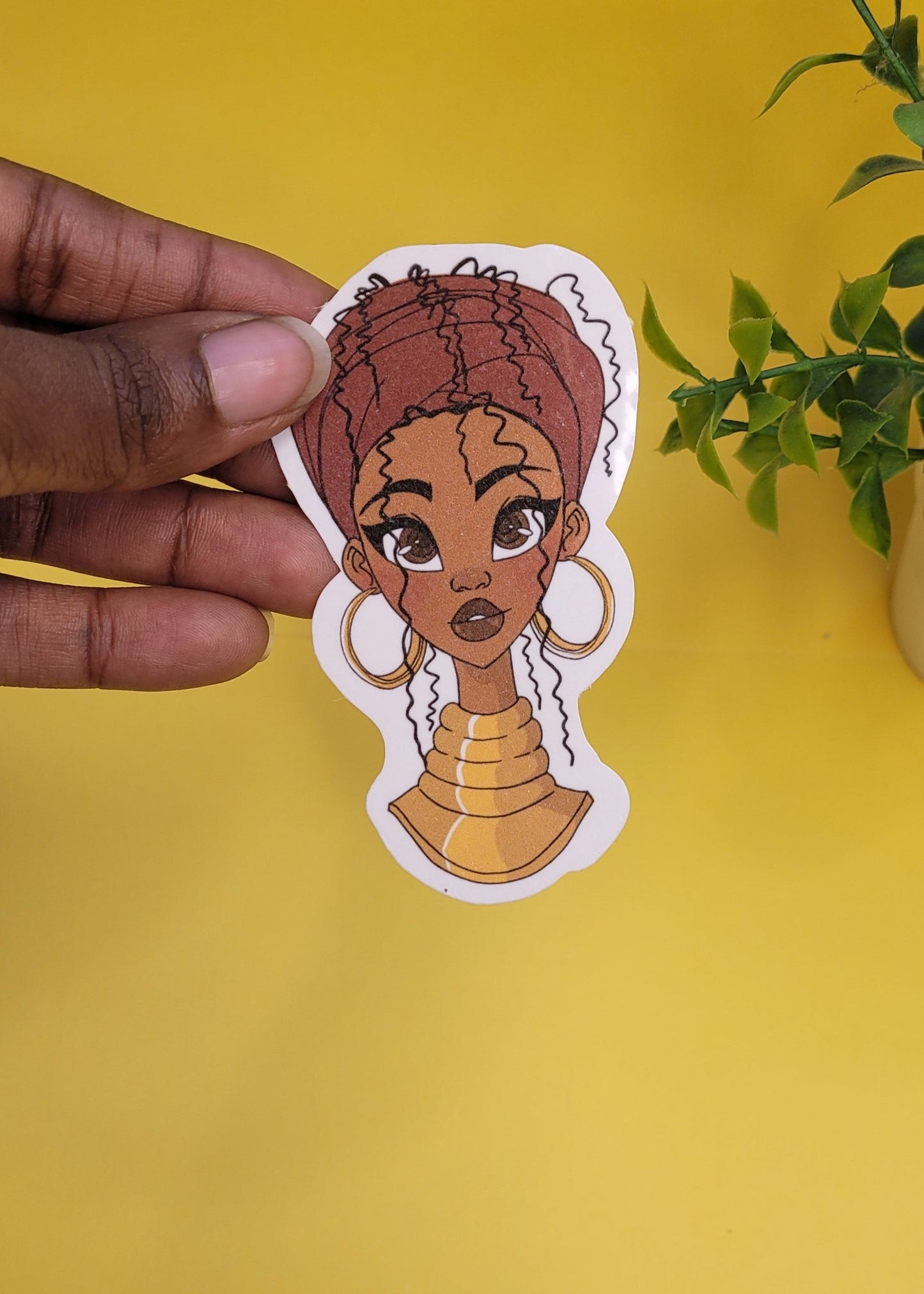 Black Girl Jumbo Vinyl Stickers waterproof