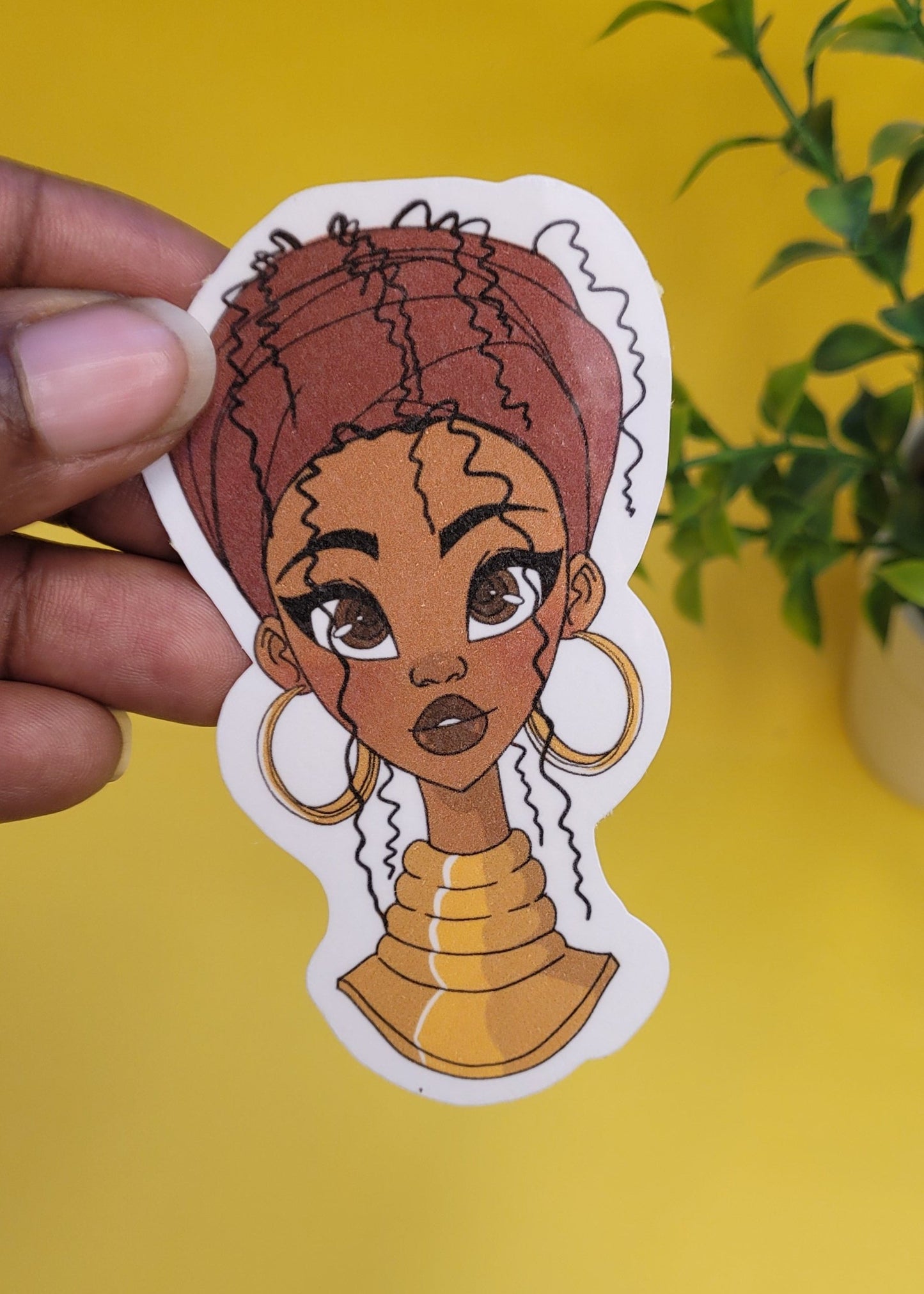 Black Girl Jumbo Vinyl Stickers waterproof