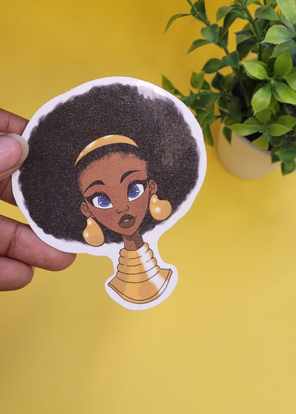 Black Girl Jumbo Vinyl Stickers waterproof