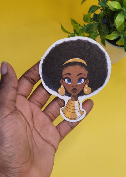 Black Girl Jumbo Vinyl Stickers waterproof