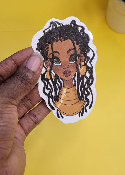 Black Girl Jumbo Vinyl Stickers waterproof