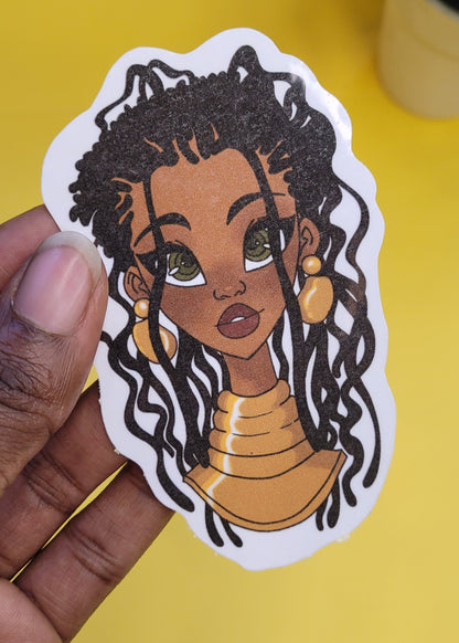 Black Girl Jumbo Vinyl Stickers waterproof