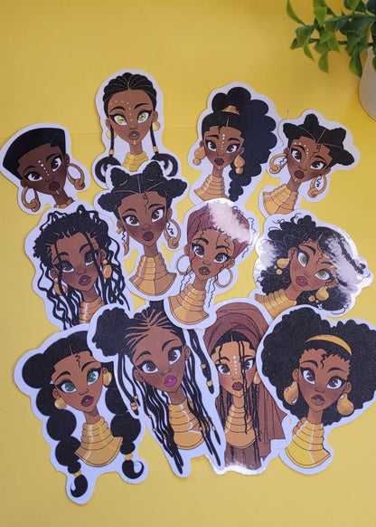 Black Girl Jumbo Vinyl Stickers waterproof